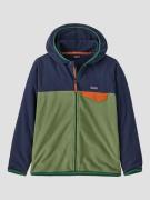 Patagonia Micro D Snap Kids Hættetrøje med lynlås grøn
