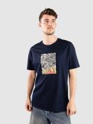 Poetic Collective Burning Skull T-shirt blå