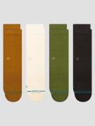 Stance Icon Crew 4 Pack Socks gul