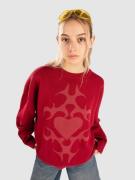 Blue Tomato Jacquard Heart Pullover rød
