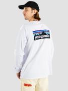 Patagonia P-6 Logo Responsibili Langærmet t-shirt hvid