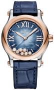 Chopard Dameur 278578-6003 Happy Sport Blå/Læder Ø36 mm