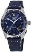 Longines Herreur L3.812.4.93.2 Spirit Zulu Time Blå/Læder Ø42 mm