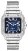 Cartier Dameur W4SA0006 Santos De Blå/Stål