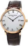 Frederique Constant Herreur FC-306MR4S4 Slimline Sølvfarvet/Læder