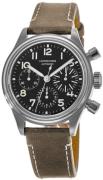 Longines Herreur L2.816.4.53.2 Avigation Big Eye Sort/Læder Ø41 mm