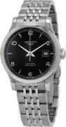 Longines Dameur L2.321.4.56.6 Record Sort/Stål Ø30 mm