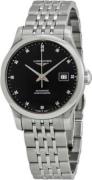 Longines Dameur L2.321.4.57.6 Record Sort/Stål Ø30 mm