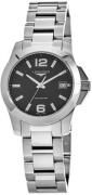 Longines Dameur L3.377.4.58.6 Conquest Sort/Stål Ø34 mm