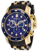 Invicta Herreur 17882 Pro Diver Blå/Gul guldtonet stål Ø48 mm