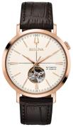 Bulova Herreur 97A136 Hvid/Læder Ø41 mm