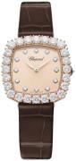 Chopard Dameur 13A386-5107 L Heure Du Diamant Rosa guldfarvet/Læder
