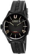 U-Boat Herreur 9019 Darkmoon Sort/Gummi Ø40 mm