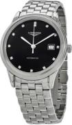 Longines Herreur L4.974.4.57.6 Flagship Sort/Stål Ø38.5 mm