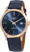 Longines Herreur L2.820.8.92.2 Record Blå/Læder Ø38.5 mm