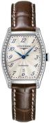 Longines Dameur L2.142.0.70.4 Evidenza Sølvfarvet/Læder