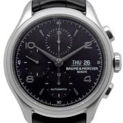 Baume & Mercier Herreur M0A10211 Clifton Sort/Læder Ø43 mm