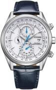Citizen Herreur AT8260-18A Radio Controlled Sølvfarvet/Læder Ø43 mm