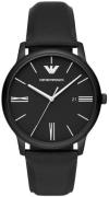 Emporio Armani Herreur AR11573 Minimalist Sort/Læder Ø42 mm