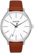 Nixon Dameur A12501113 The Clique Hvid/Læder Ø38 mm
