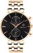 Gant Herreur G121013 Park Hill Sort/Gul guldtonet stål Ø44 mm