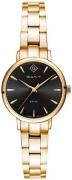 Gant Dameur G126011 Park Avenue Sort/Gul guldtonet stål Ø28 mm