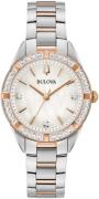 Bulova Dameur 98R281 Hvid/Rosaguldtonet stål Ø32.5 mm