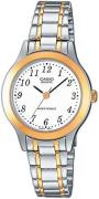 Casio Dameur LTP-1263PG-7BEG Collection Hvid/Gul guldtonet stål Ø27