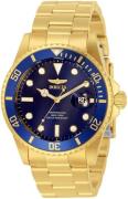 Invicta Herreur 33270 Pro Diver Blå/Gul guldtonet stål Ø42 mm