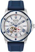 Bulova Herreur 98A225 Marine Star Sølvfarvet/Gummi Ø45 mm