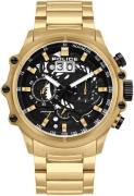 Police Herreur PL16018JSG.02M Luang Sort/Gul guldtonet stål Ø48 mm