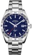 Rotary Herreur GB05176/05 Henley Blå/Stål Ø40 mm