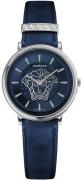 Versace Dameur VE8101619 V Circle Blå/Læder Ø38 mm