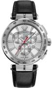 Versace Herreur VE6CA0123 Aion Sølvfarvet/Læder Ø45 mm