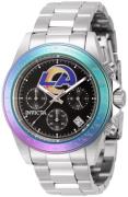Invicta Herreur 44988 Nfl Sort/Stål Ø40 mm