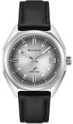 Bulova Herreur 96B414 Jet Star Sølvfarvet/Læder Ø40 mm