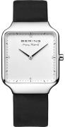 Bering Dameur 15832-409 Max Rene Sølvfarvet/Læder Ø32 mm