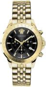 Versace Herreur VEV602123 Signature Sort/Gul guldtonet stål Ø44 mm
