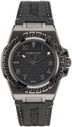 Versace Herreur VE3I00322 Greca Reaction Sort/Læder Ø44 mm