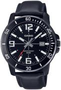 Casio Herreur MTP-VD01BL-1BVUDF Classic Sort/Læder Ø45 mm