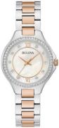 Bulova Dameur 98L294 Crystal Hvid/Rosaguldtonet stål Ø30 mm