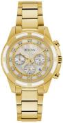 Bulova Dameur 97P146 Diamond Hvid/Gul guldtonet stål Ø36 mm