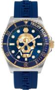 Philipp Plein Herreur PWOAA0222 The Skull Blå/Gummi Ø44 mm