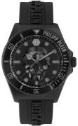 Philipp Plein Herreur PWOAA0422 The Skull Sort/Gummi Ø44 mm