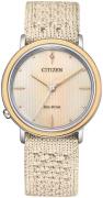 Citizen Dameur EM1006-40A Eco Drive Brun/Tekstil Ø34 mm