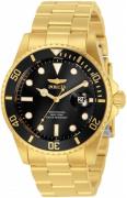 Invicta Herreur 33271 Pro Diver Sort/Gul guldtonet stål Ø42 mm
