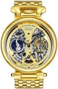 Stührling Original Herreur 4003.2 Legacy Skeletskåret/Gul guldtonet