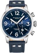 Stührling Original Herreur 3956.2 Aviator Blå/Læder Ø45 mm