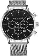 Stührling Original Herreur 3932.1 Monaco Sort/Stål Ø48 mm