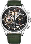 Stührling Original Herreur 923.02 Ace Aviator Sort/Læder Ø45 mm